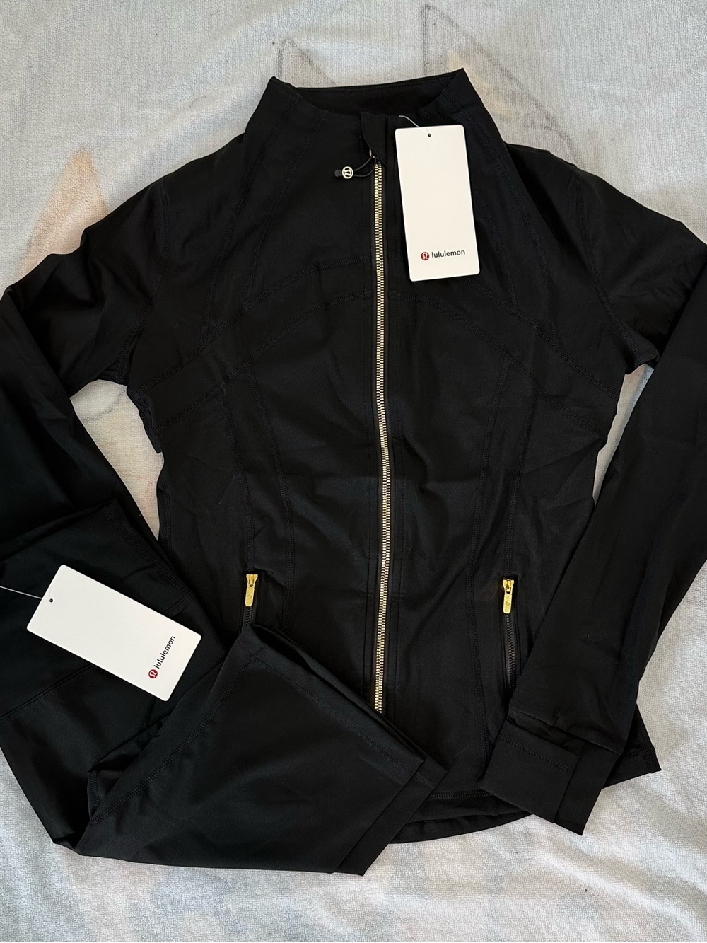 lululemon athletica Black Zip-Up Jacket with Gold Zippers
